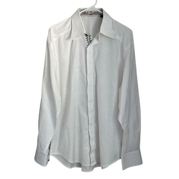 Robert Graham White Dress Shirt XL – 100% Cotton, Missing Buttons, Washed - Picture 1 of 11